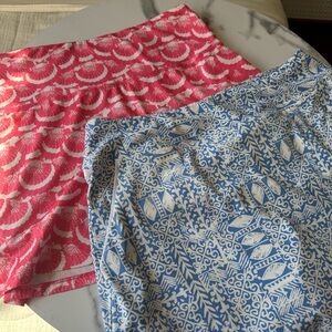 Pink and Blue Patterned Tennis Skirts